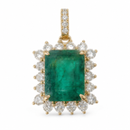 Emerald-Cut Emerald Charm