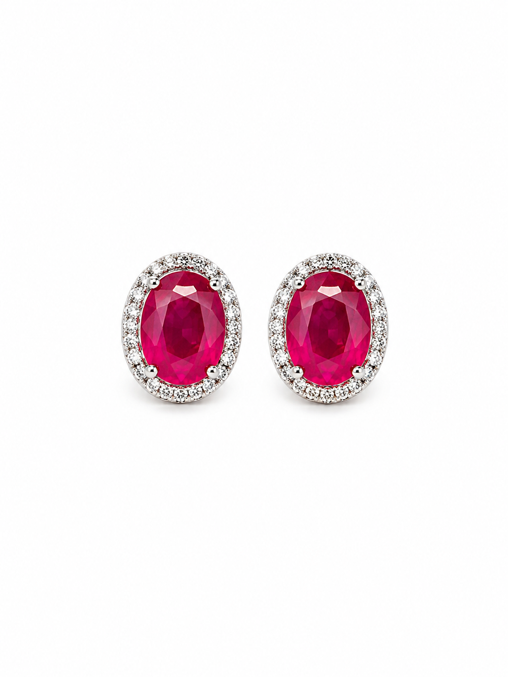 Ruby White Gold Studs