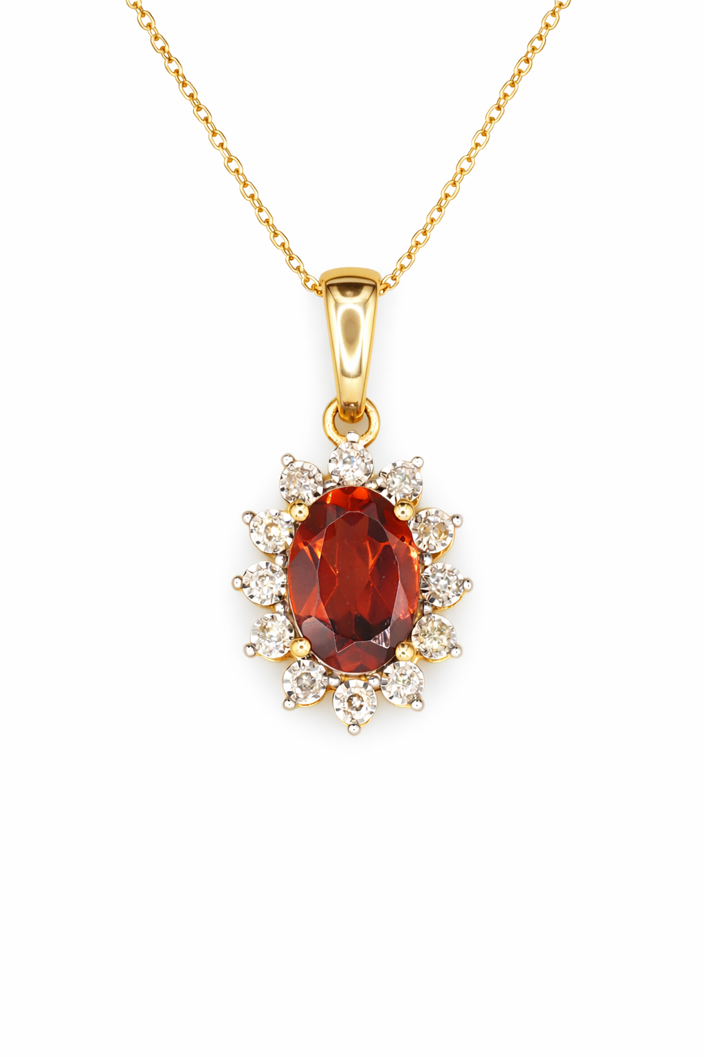 GARNET CROWN NECKLACE