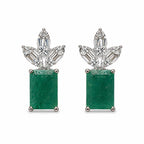 Emerald & Baguette Diamond Studs