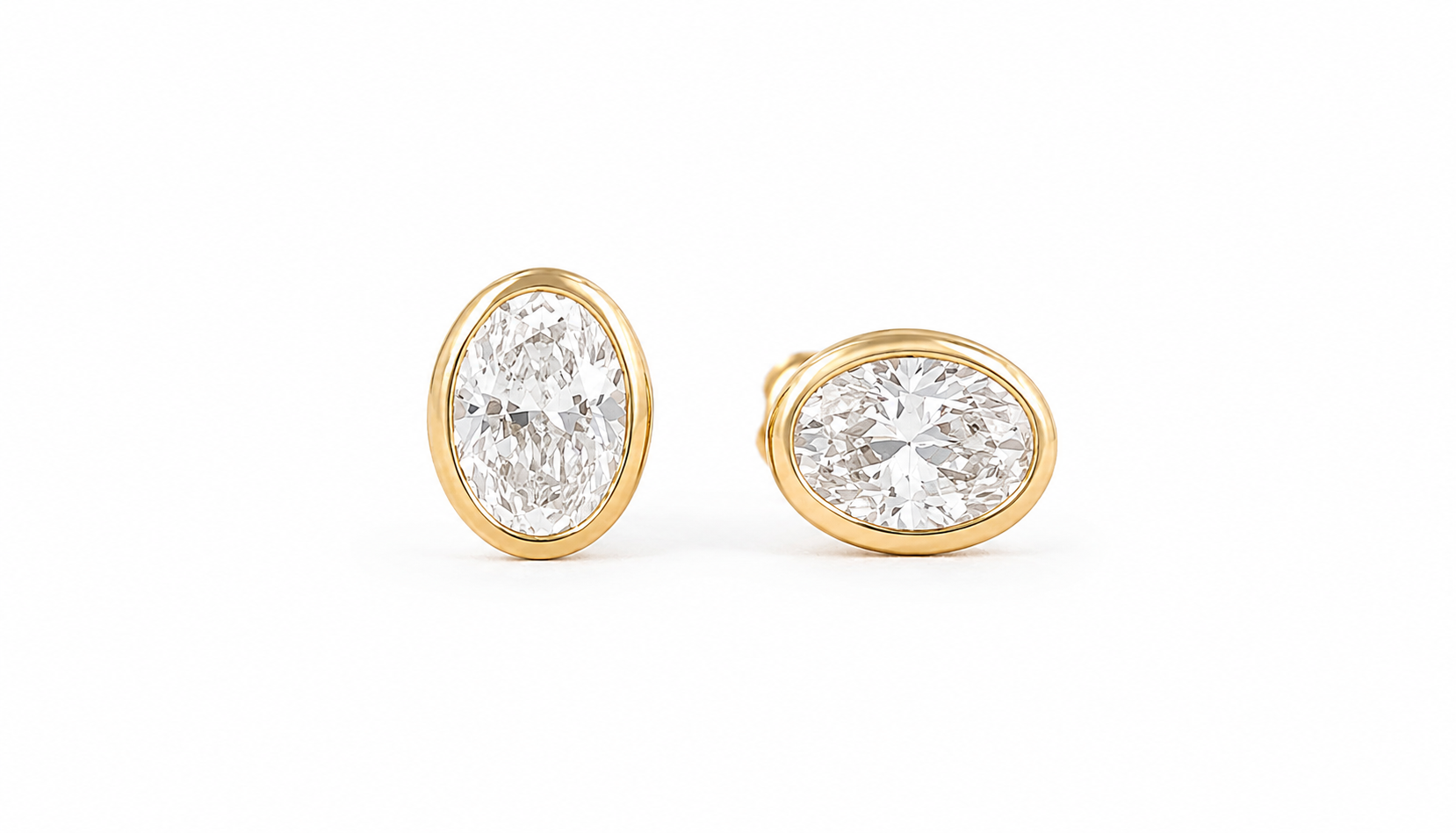 Oval Bezel Lab Diamond Studs