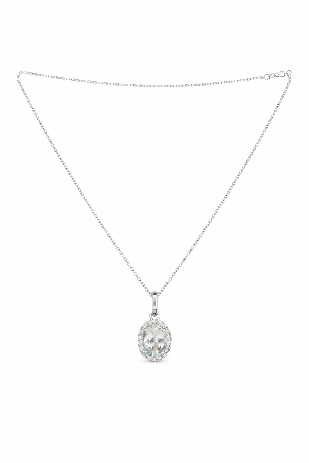 AQUAMARINE OVAL NECKLACE