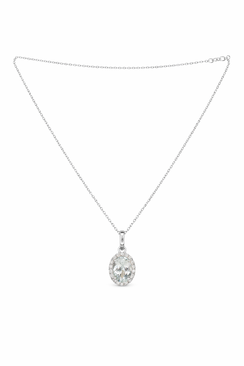 AQUAMARINE OVAL NECKLACE