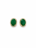 Emerald Oval Studs