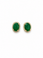 Emerald Oval Studs