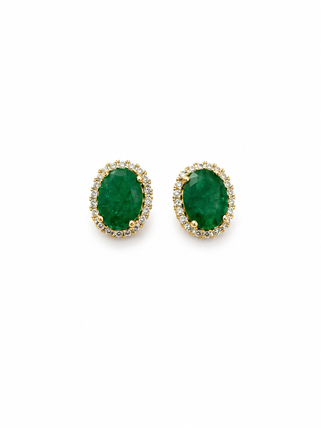 Emerald Oval Studs