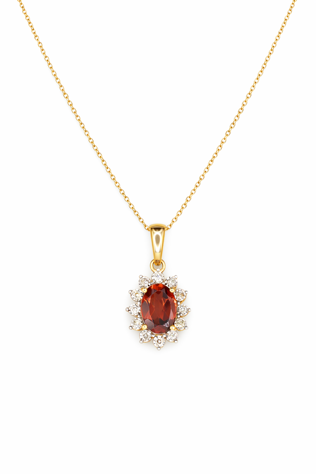 GARNET CROWN NECKLACE