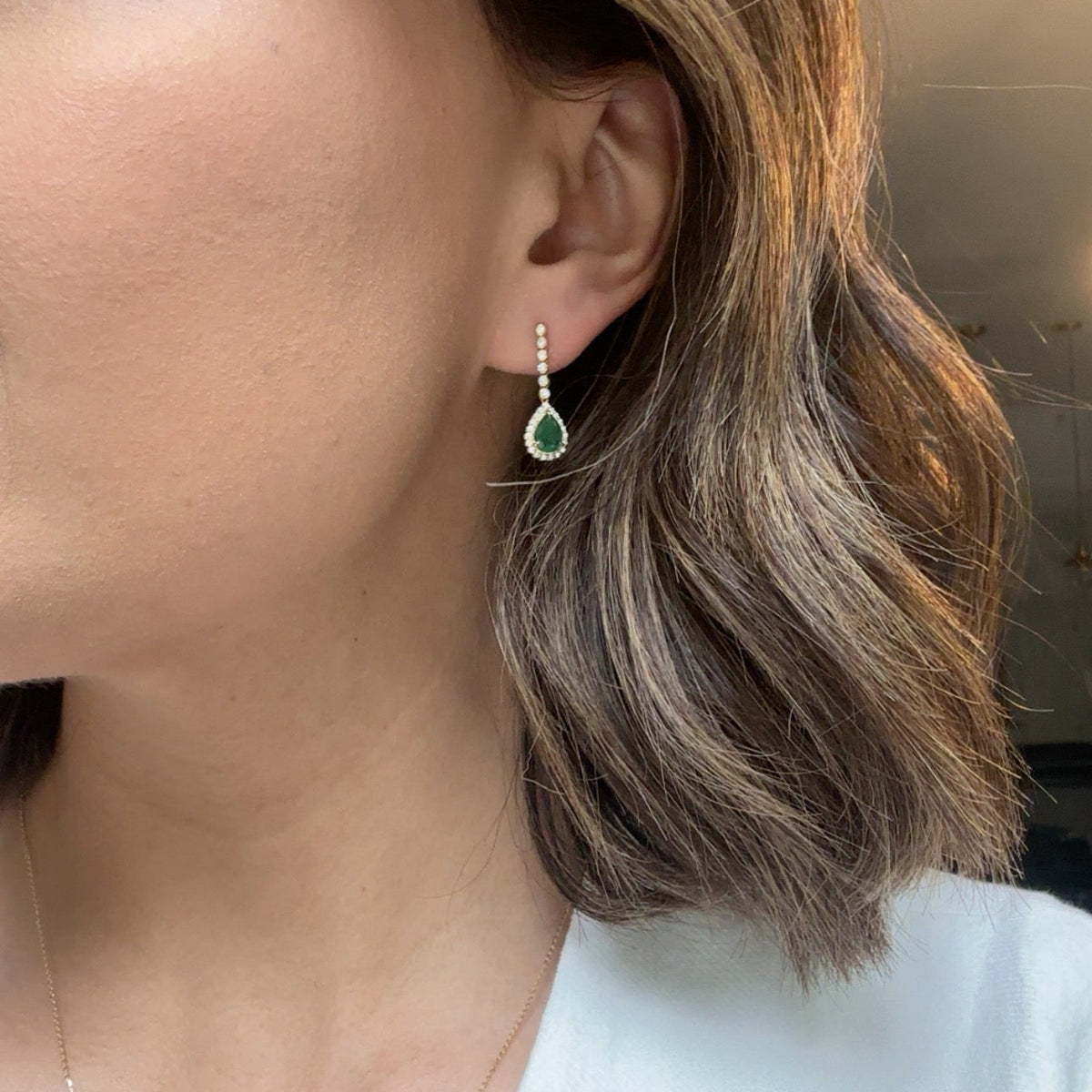 Pear Emerald Drop Earrings