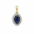 Oval Sapphire Diamond Halo Charm
