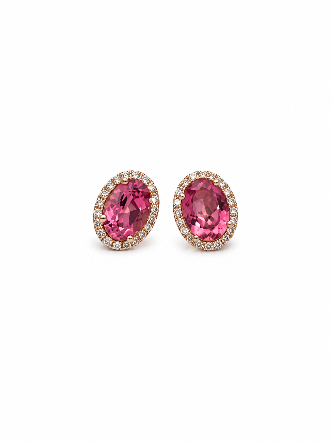Pink Tourmaline Studs