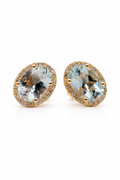 MARCH | AQUAMARINE OVAL STUDS
