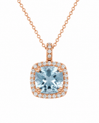 Aquamarine Rose Gold Necklace