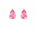 Pink Sapphire Pear Studs