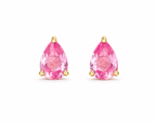 Pink Sapphire Pear Studs