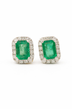 Emerald-Cut Emerald Studs