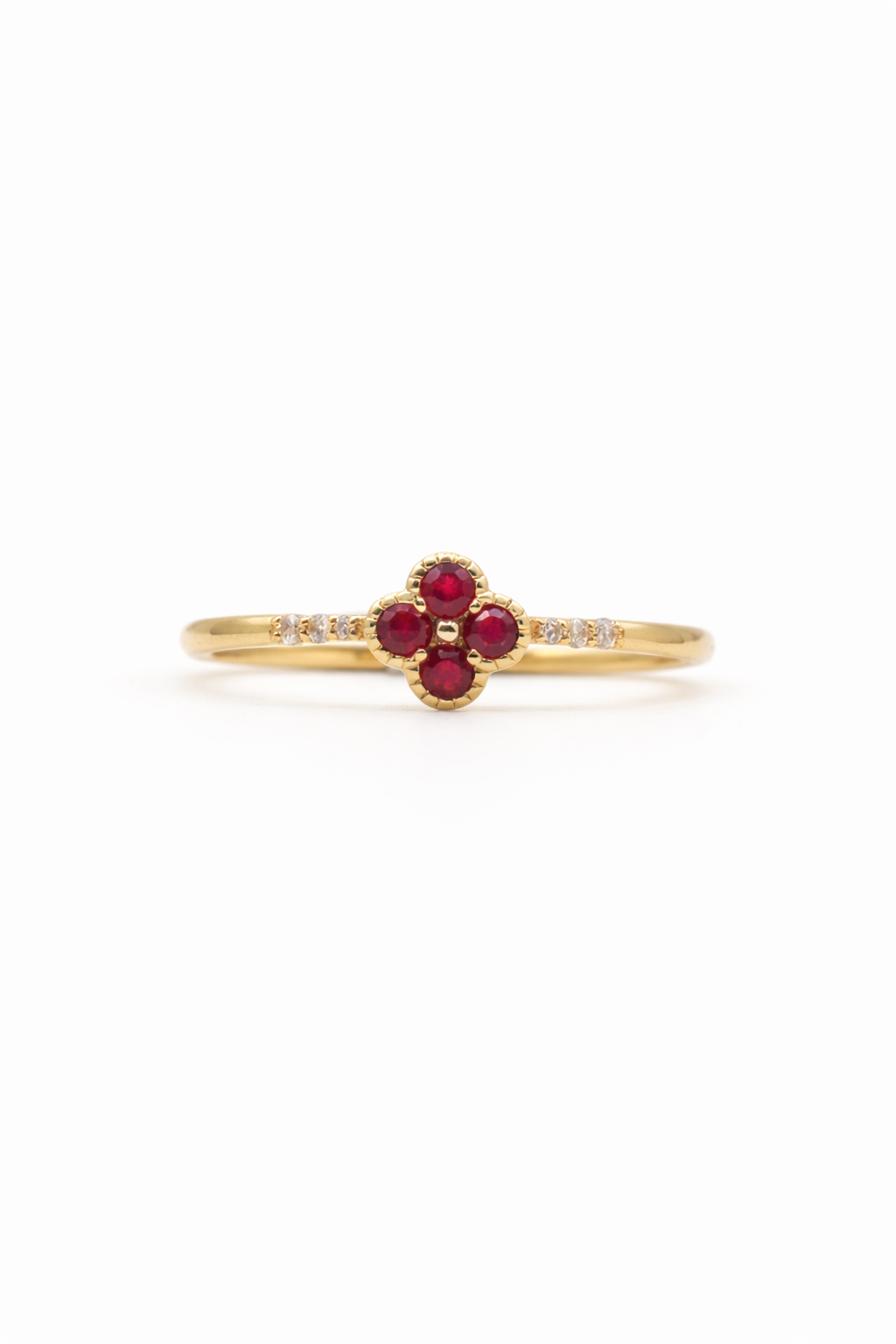Ruby Clover Ring