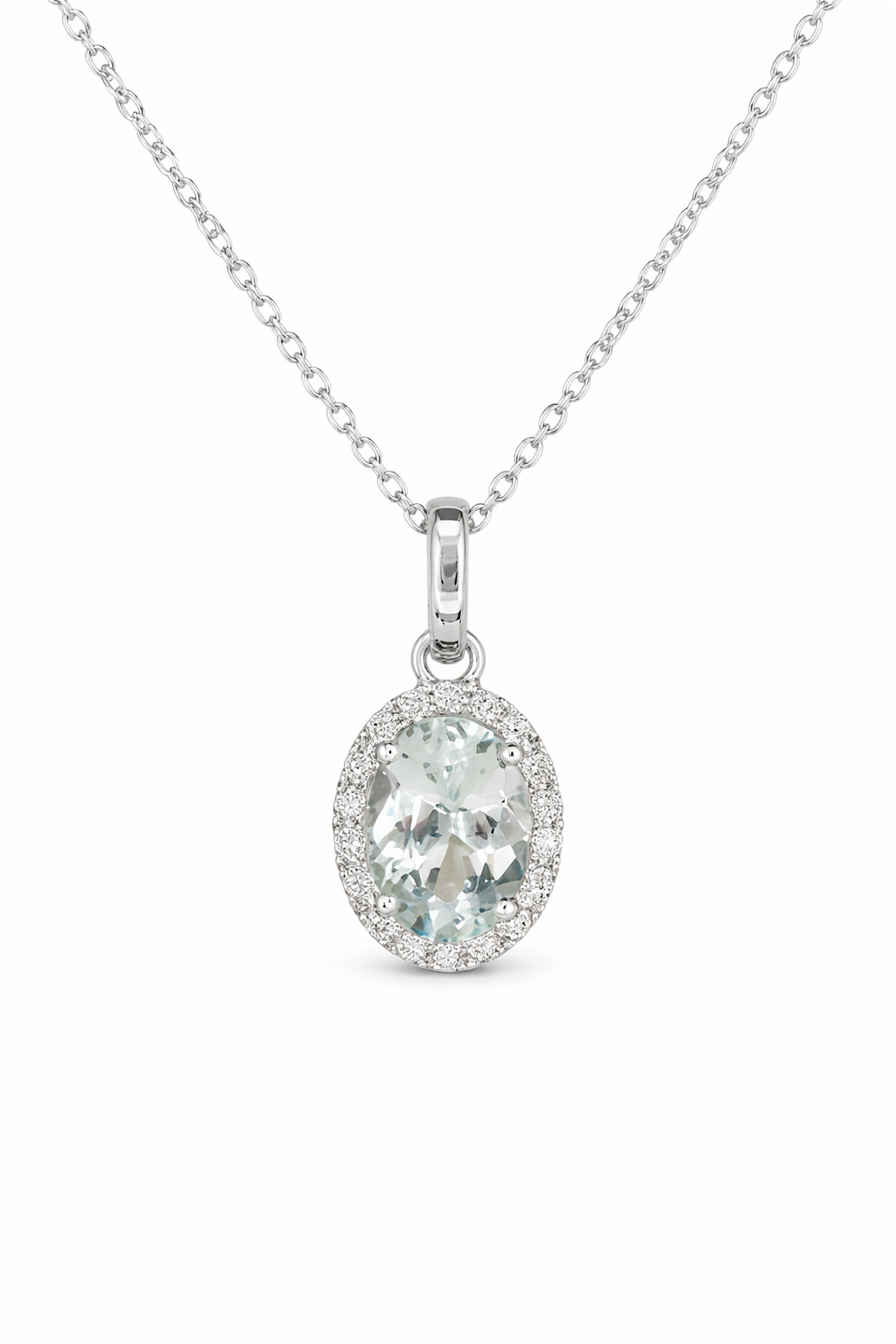 AQUAMARINE OVAL NECKLACE