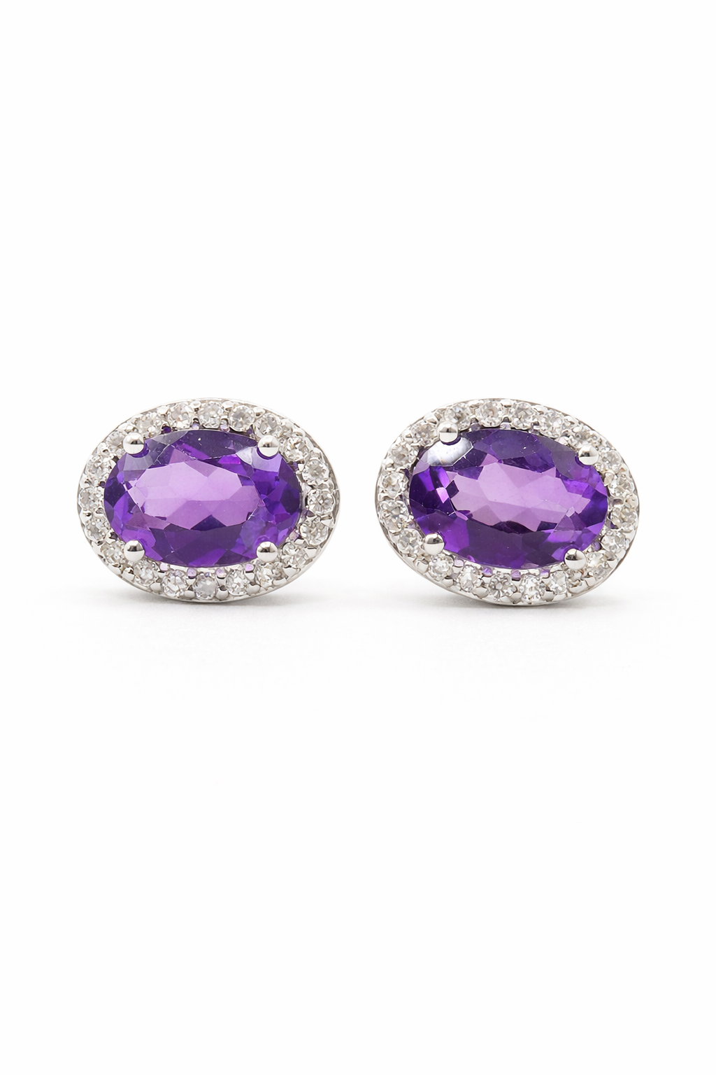 Amethyst Oval Studs
