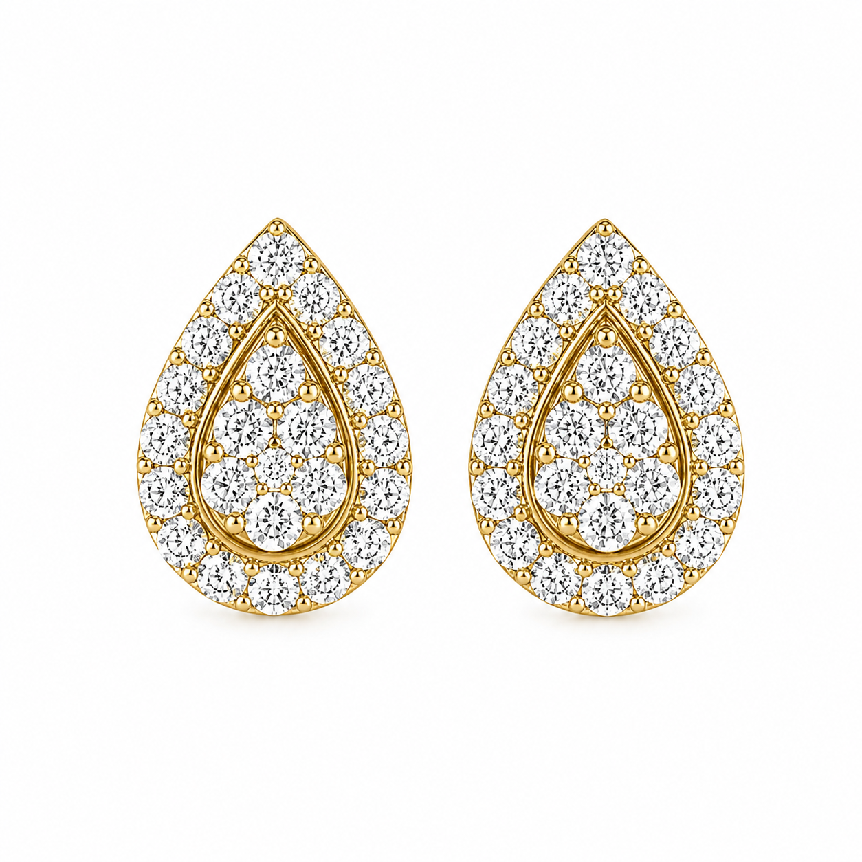 Pear Illusion Diamond Studs