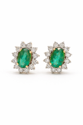 EMERALD HALO STUDS