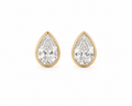 Pear Bezel Lab Diamond Studs