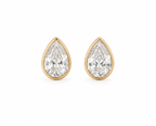 Pear Bezel Lab Diamond Studs