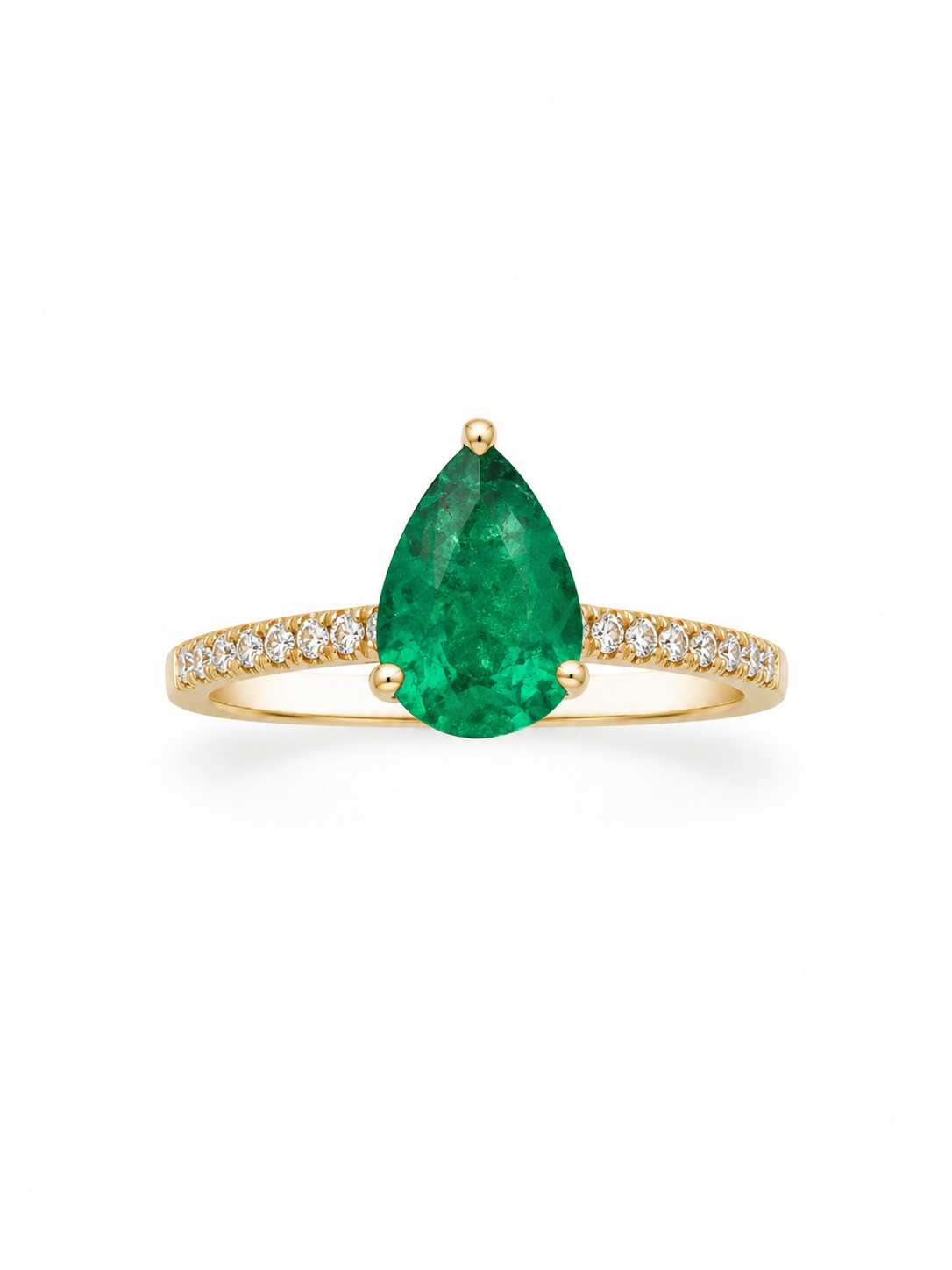 Pear Emerald Ring