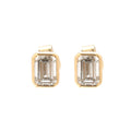 Emerald Cut Bezel Studs LGD