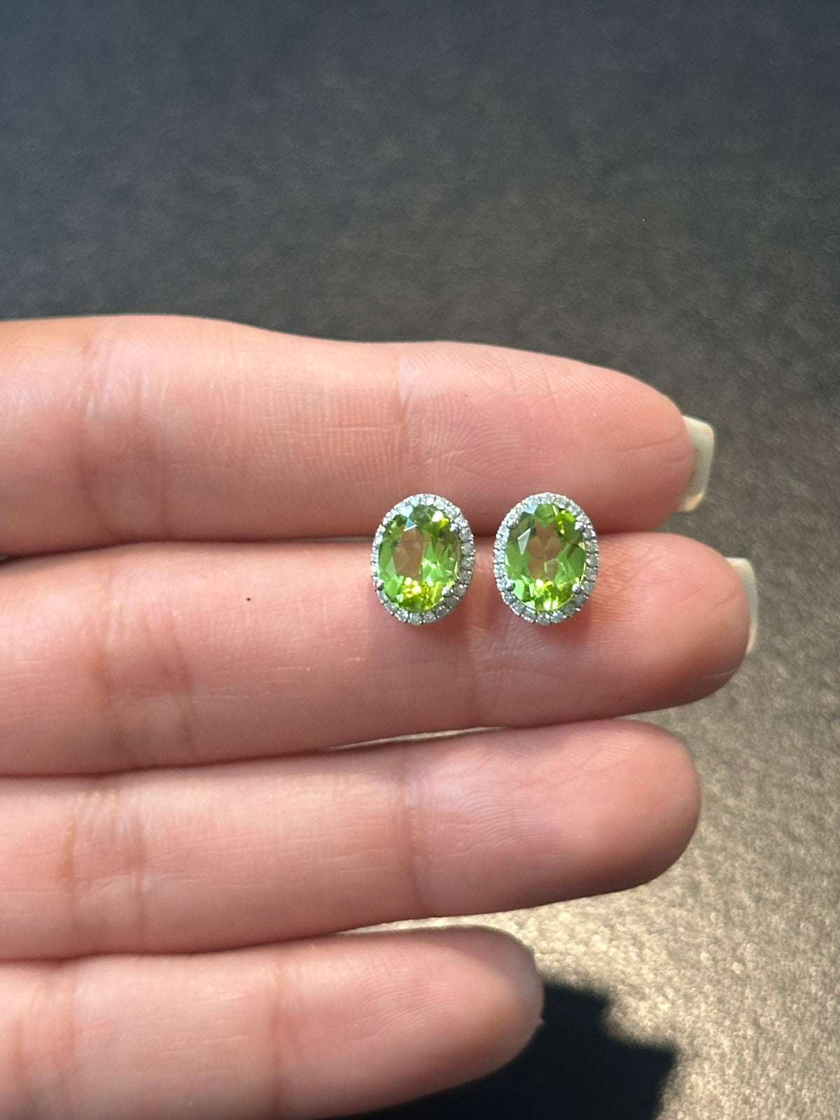 Peridot Oval Studs