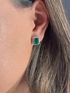 Emerald-Cut Emerald Earrings