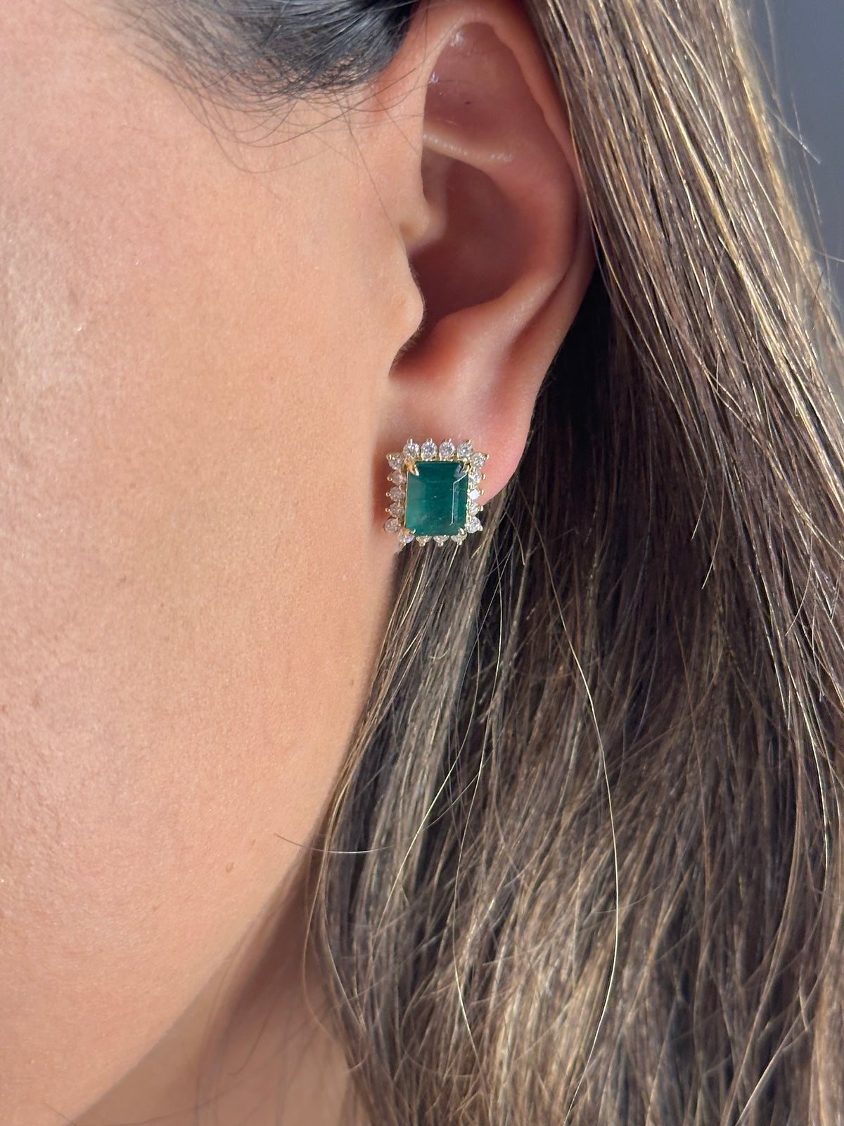 Emerald-Cut Emerald Earrings