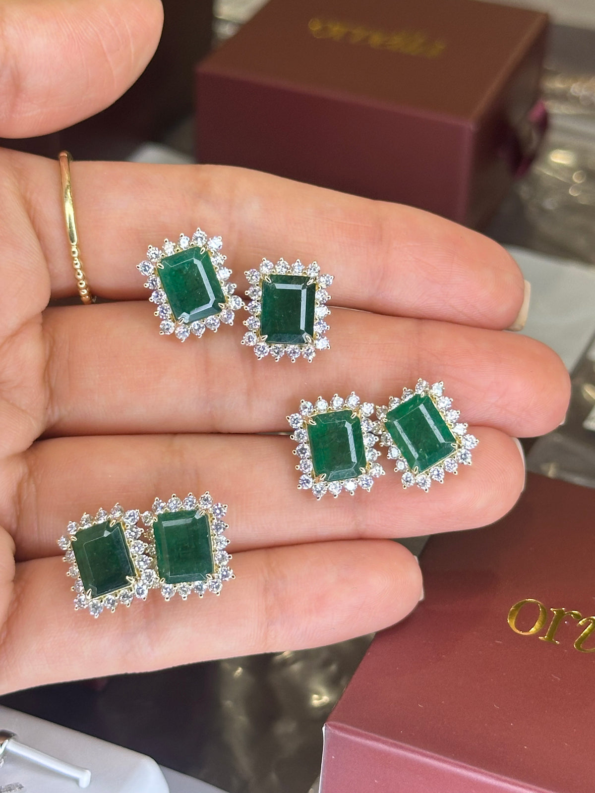 Emerald-Cut Emerald Earrings