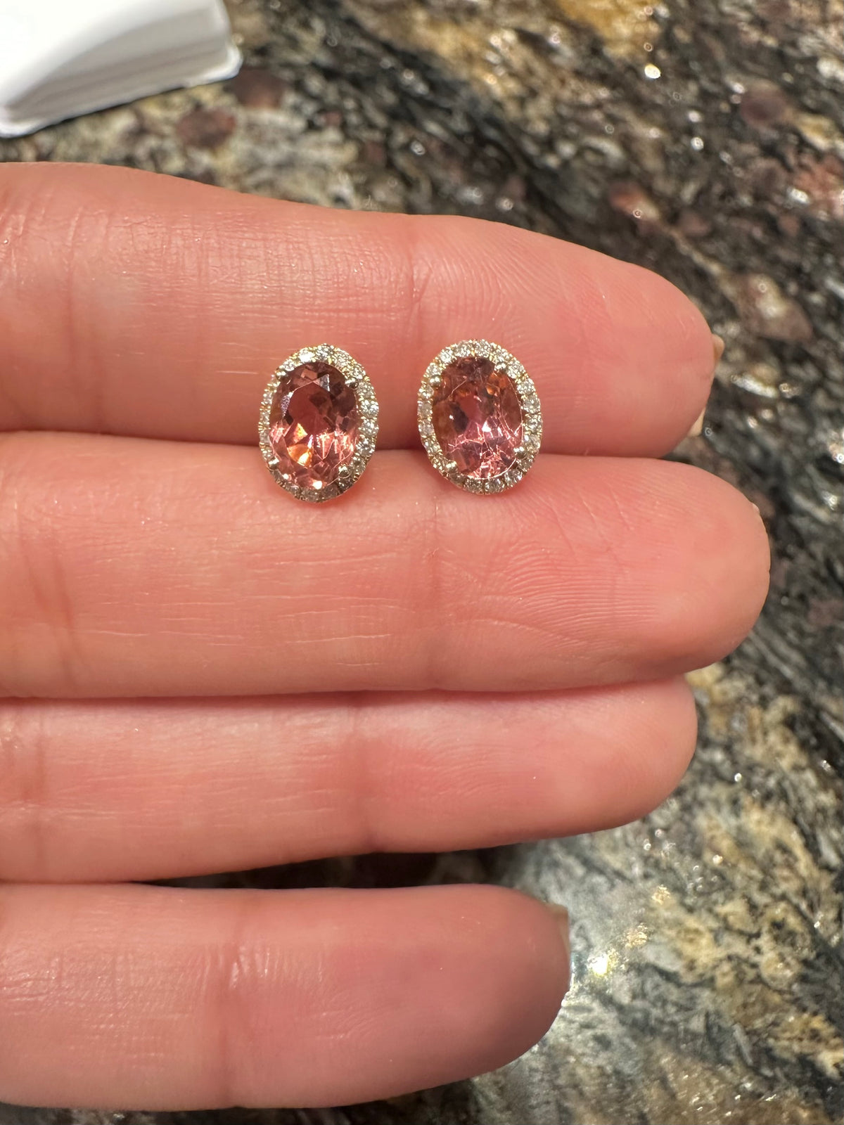 Pink Tourmaline Studs