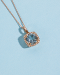 Aquamarine Rose Gold Necklace