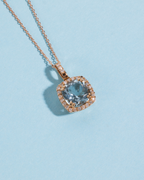 Aquamarine Rose Gold Necklace