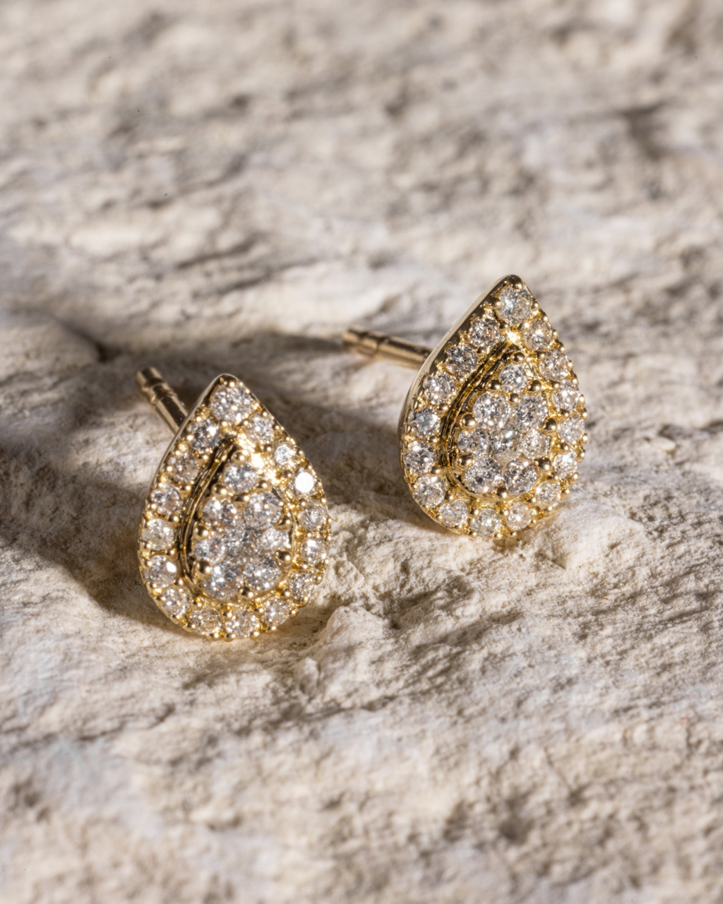 Pear Illusion Diamond Studs