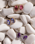 Tanzanite Halo Studs