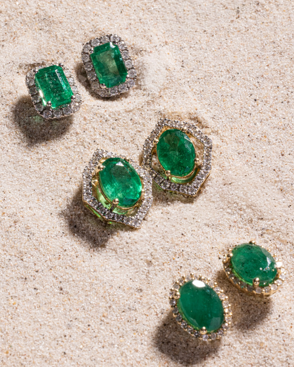 Emerald-Cut Emerald Studs