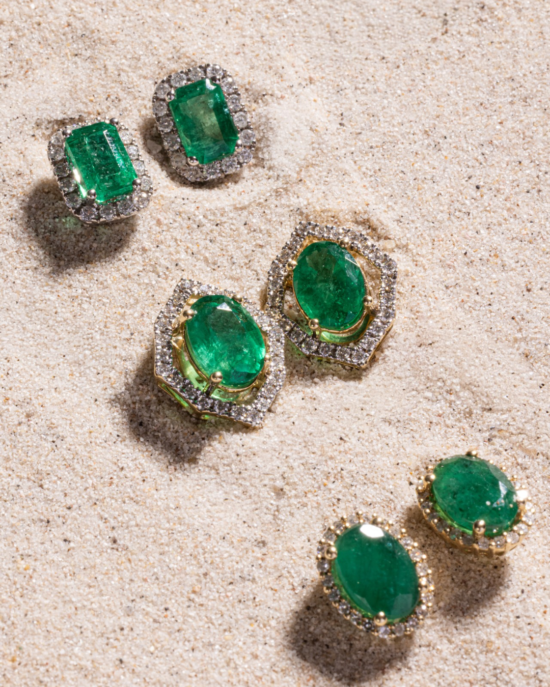 Emerald-Cut Emerald Studs